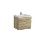 Berge Ensuite White Oak Wall Hung 600 Vanity Cabinet Only